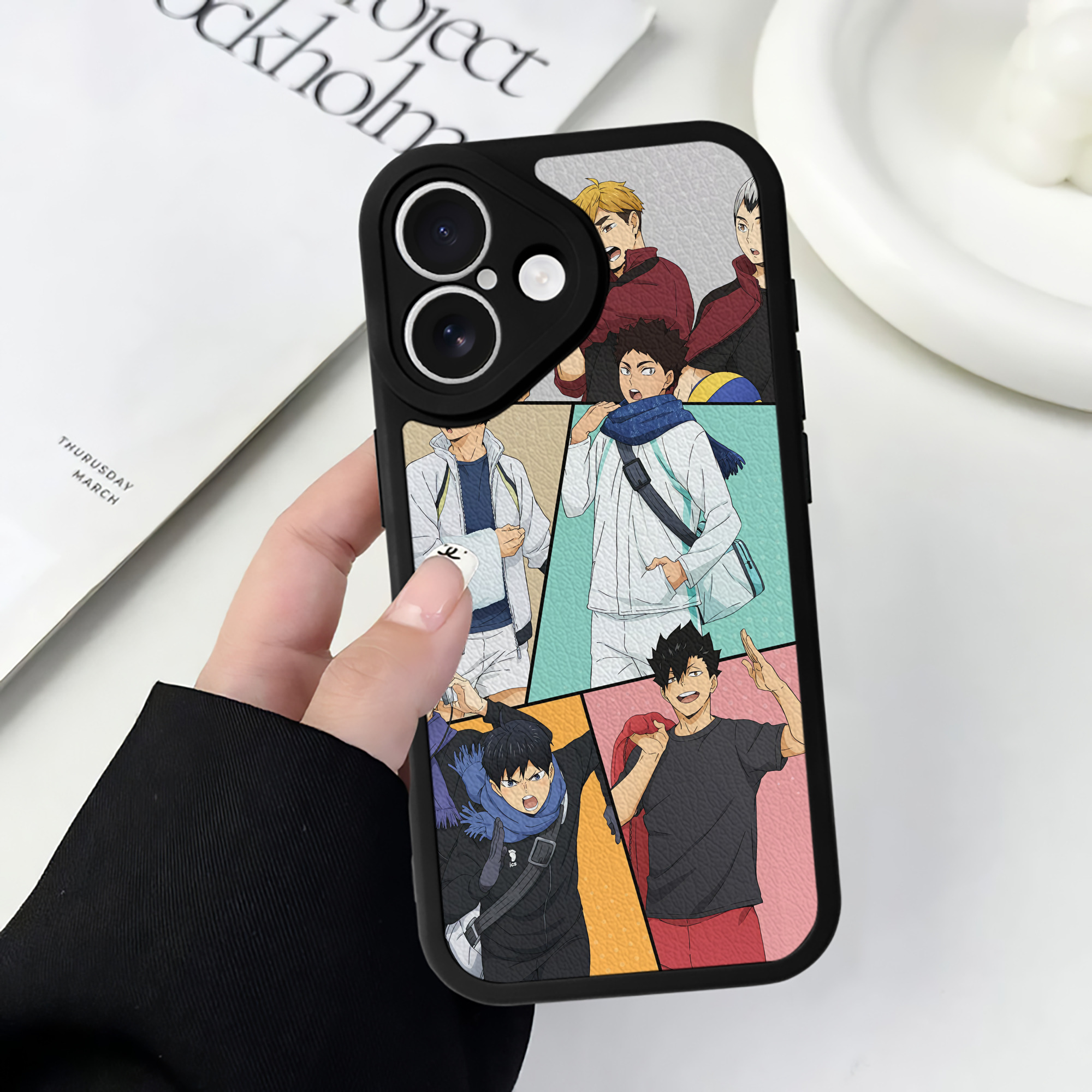 （画像用） ハイキュー!! Haikyu!! 【iPhone 16シリーズ対応】シリコンスマホケース（レザー調） 材質：シリコン